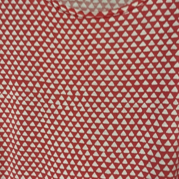 Gap Coral/ white scoop neck Tee shirt women’s, extra long curved hemline, S - Picture 3 of 8